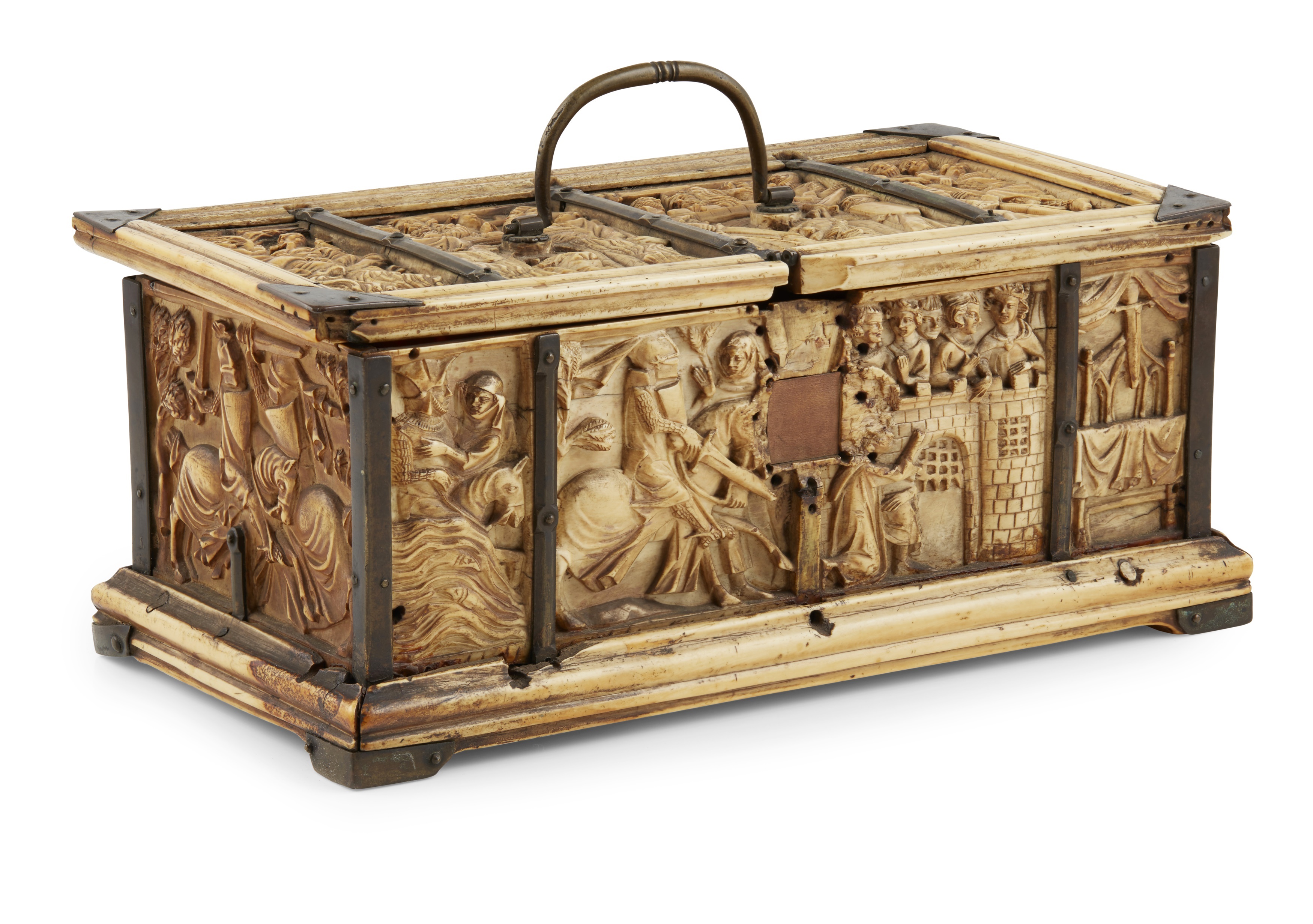 Rare & important French Gothic ivory casket